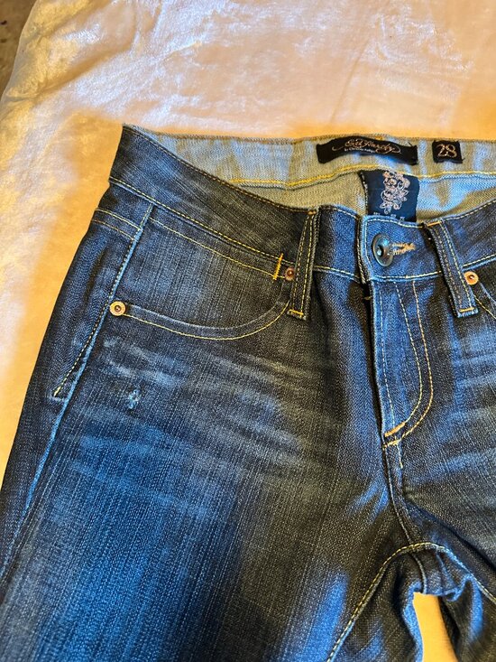 Ed Hardy Low Rise 90s Y2K Tiger Jeans Flair / Boot Womens Sz 28 Vintage RARE USA - Picture 14 of 16